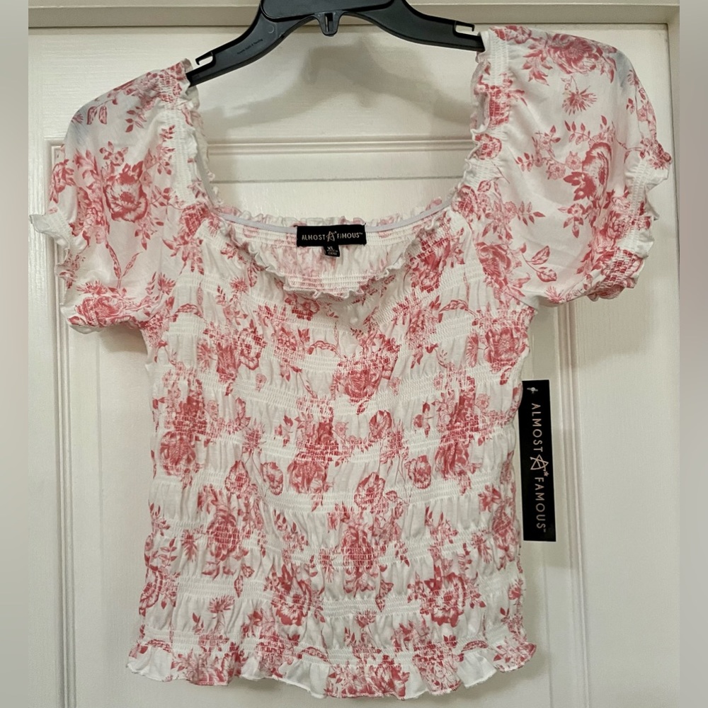 NWT Almost Famous Ruched Top